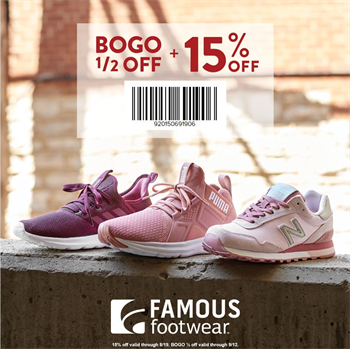 Famous Footwear Coupon April 2024 15% off at Famous Footwear