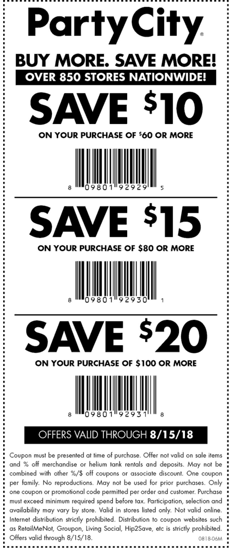 Party City Coupon April 2024 $10 off $60 & more today at Party City