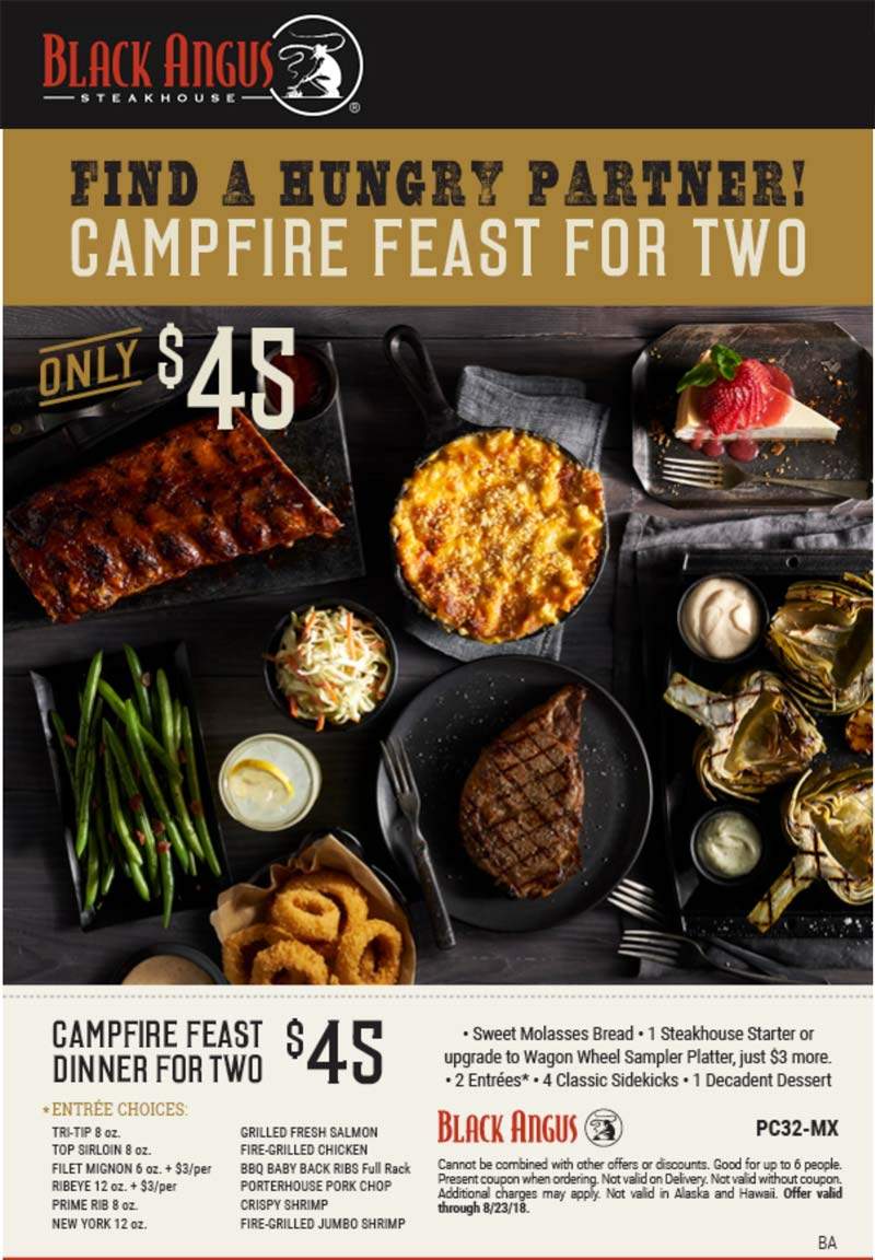 2023 Printable Coupon Black Angus Campfire Feast Deal