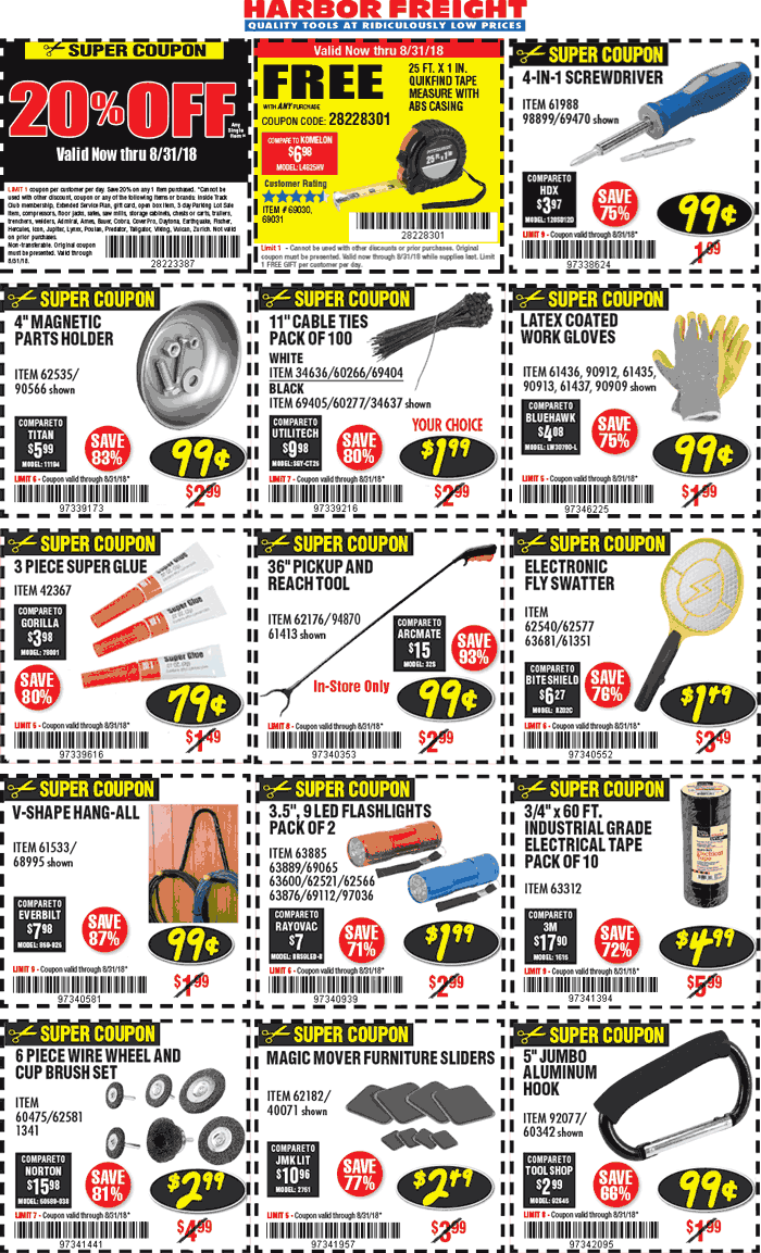 Harbor Freight Coupon April 2024 20% off a single item & more at Harbor Freight Tools