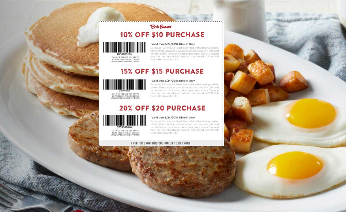 Bob Evans coupons & promo code for [March 2024]