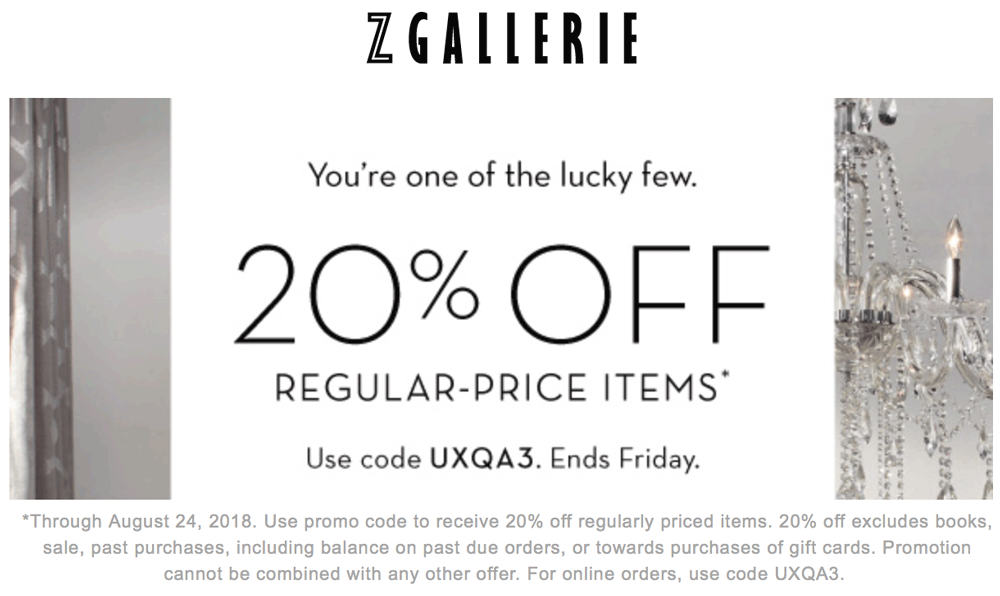 Z Gallerie coupons & promo code for [April 2024]