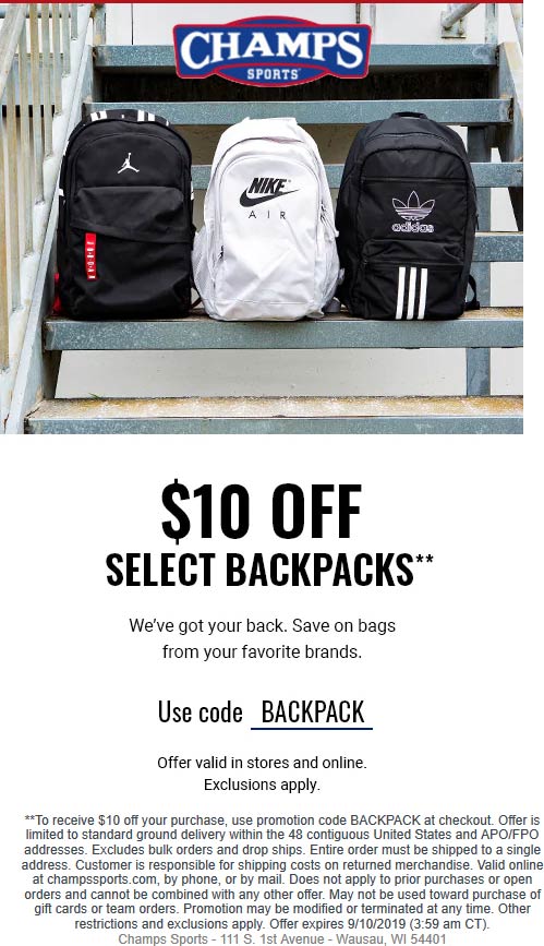 Past Champs Sports Coupon Codes