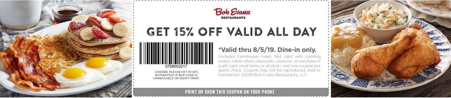 Bob Evans coupons & promo code for [June 2022]