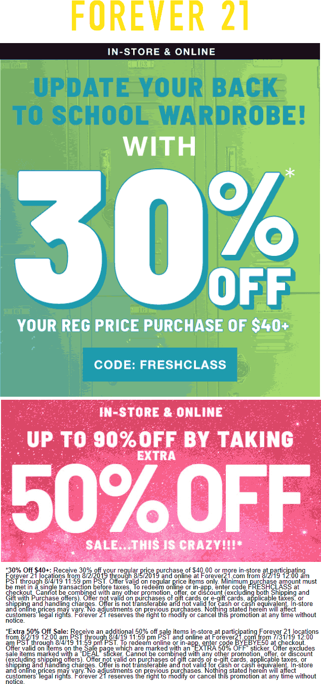 Forever 21 January 2025 Coupons and Promo Codes 🛒