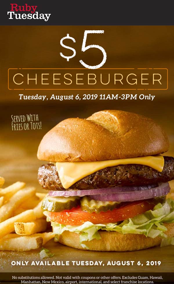Ruby Tuesday coupons & promo code for [May 2022]