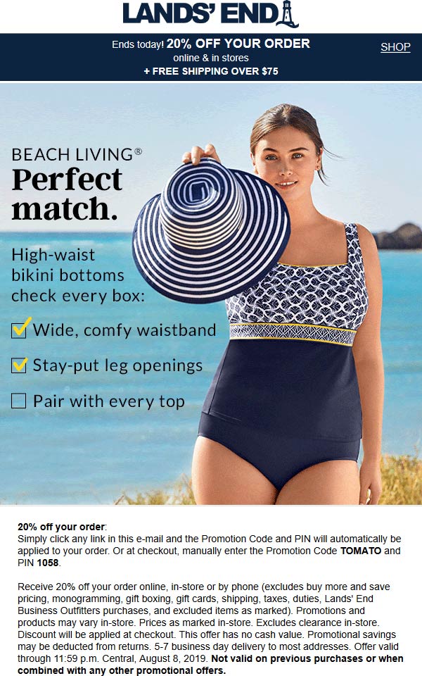 Lands End coupons & promo code for [May 2022]