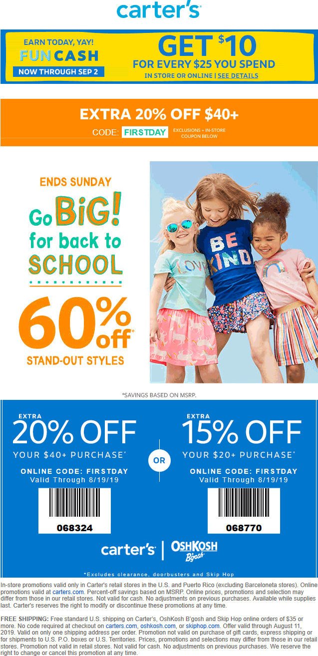 Carters coupons & promo code for [April 2024]