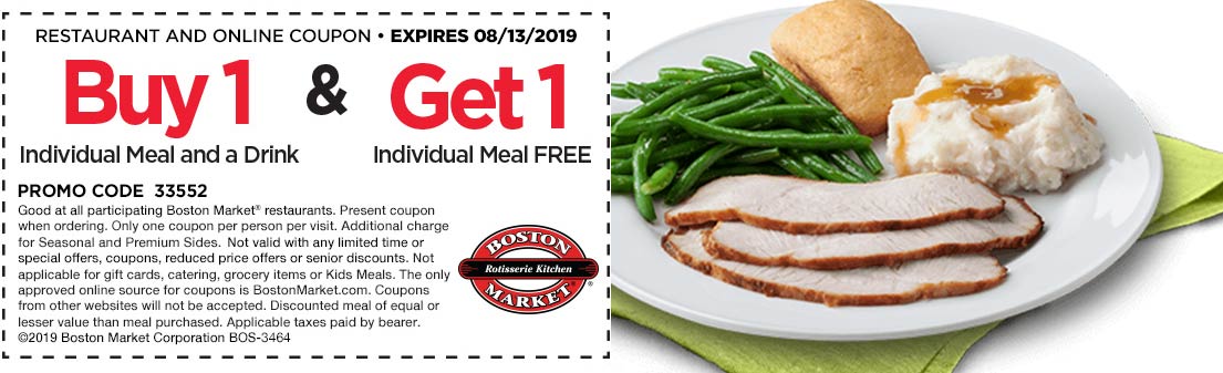 Boston Market coupons & promo code for [May 2022]