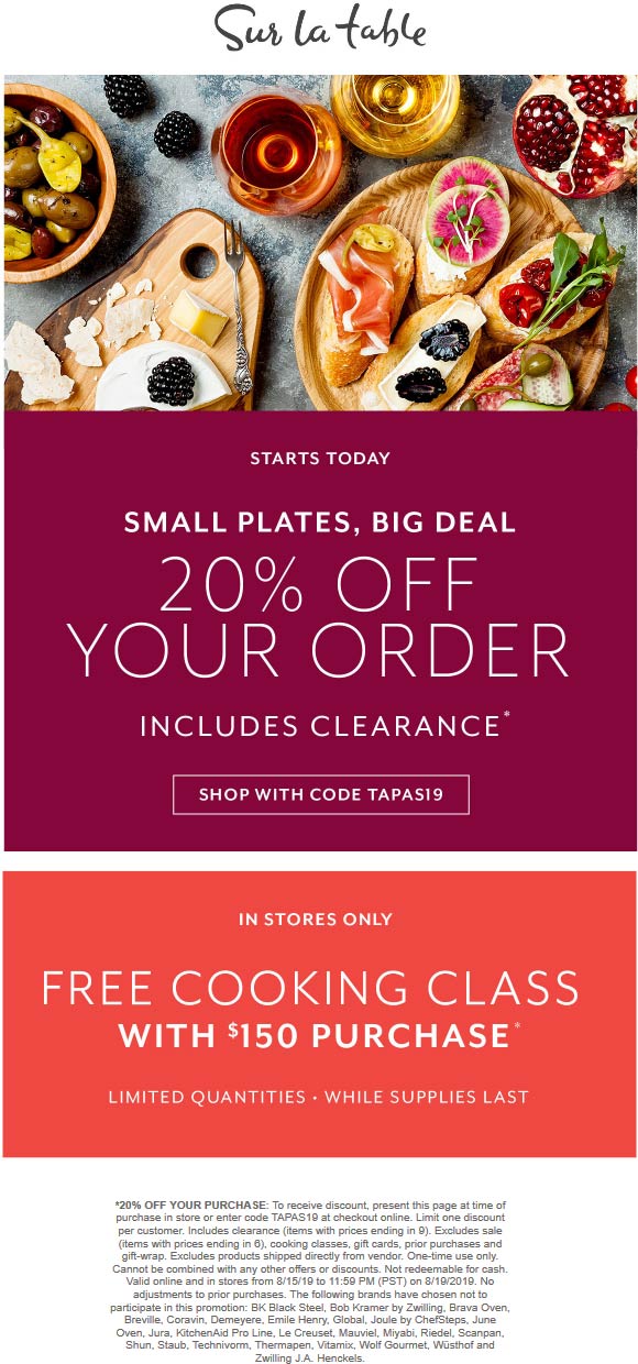 Sur La Table coupons & promo code for [May 2022]