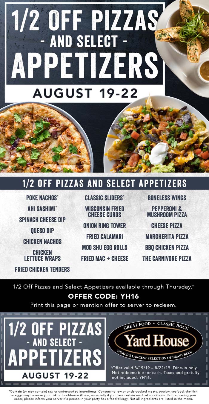 Yard House coupons & promo code for [February 2023]