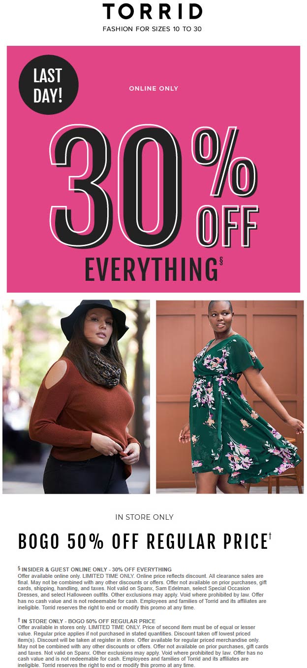 Torrid coupons & promo code for [October 2022]