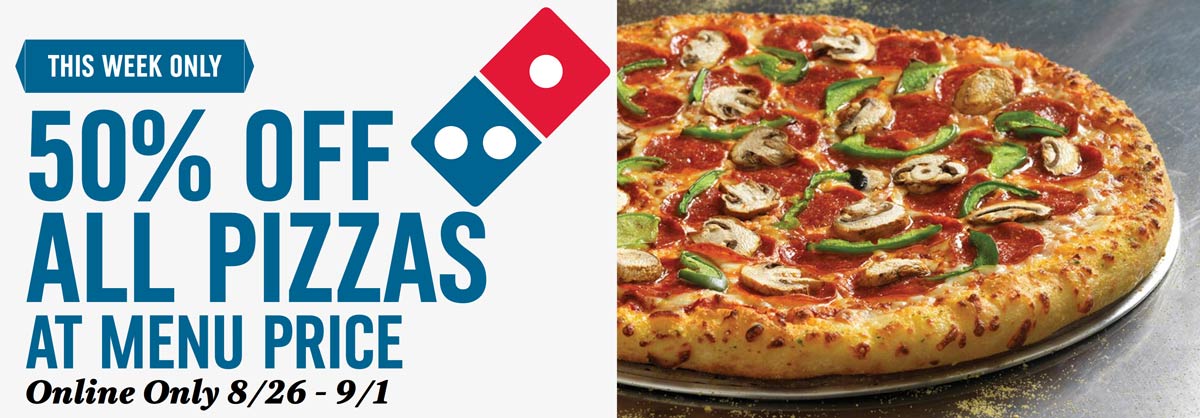 Dominos coupons & promo code for [June 2022]