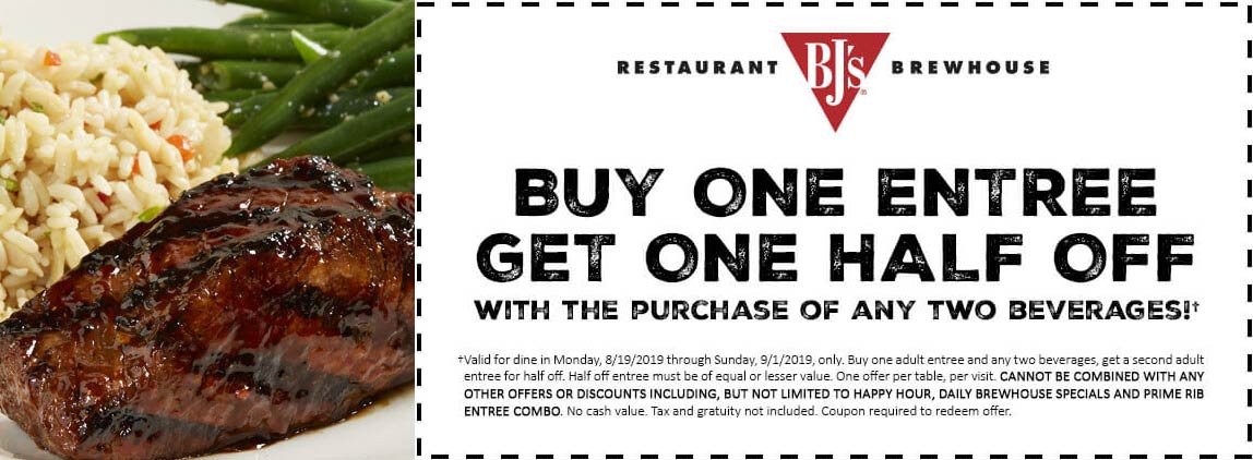 BJs Restaurant coupons & promo code for [September 2022]