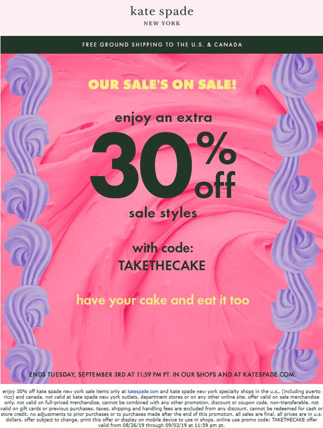 Kate Spade coupons & promo code for [September 2022]
