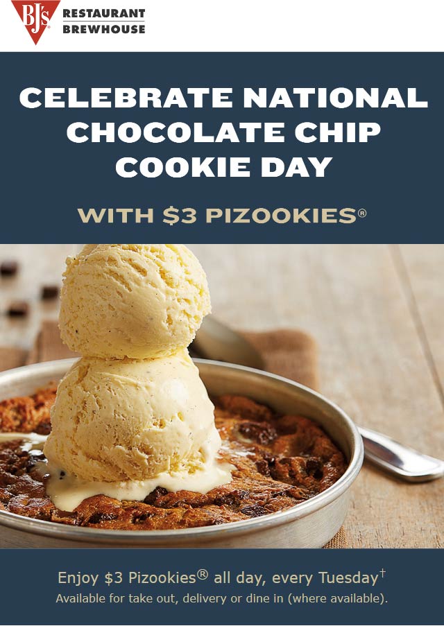 BJs Restaurant stores Coupon  $3 pizookie today at BJs Restaurant #bjsrestaurant 