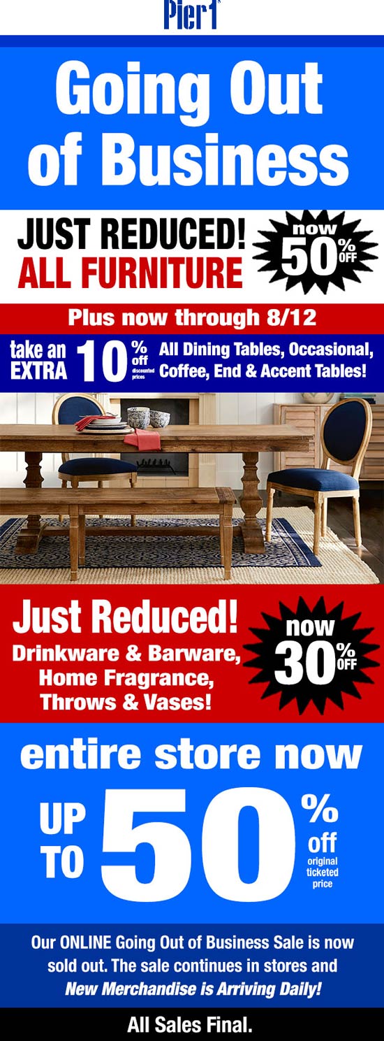 Pier 1 stores Coupon  50% off all furniture at Pier 1 #pier1 