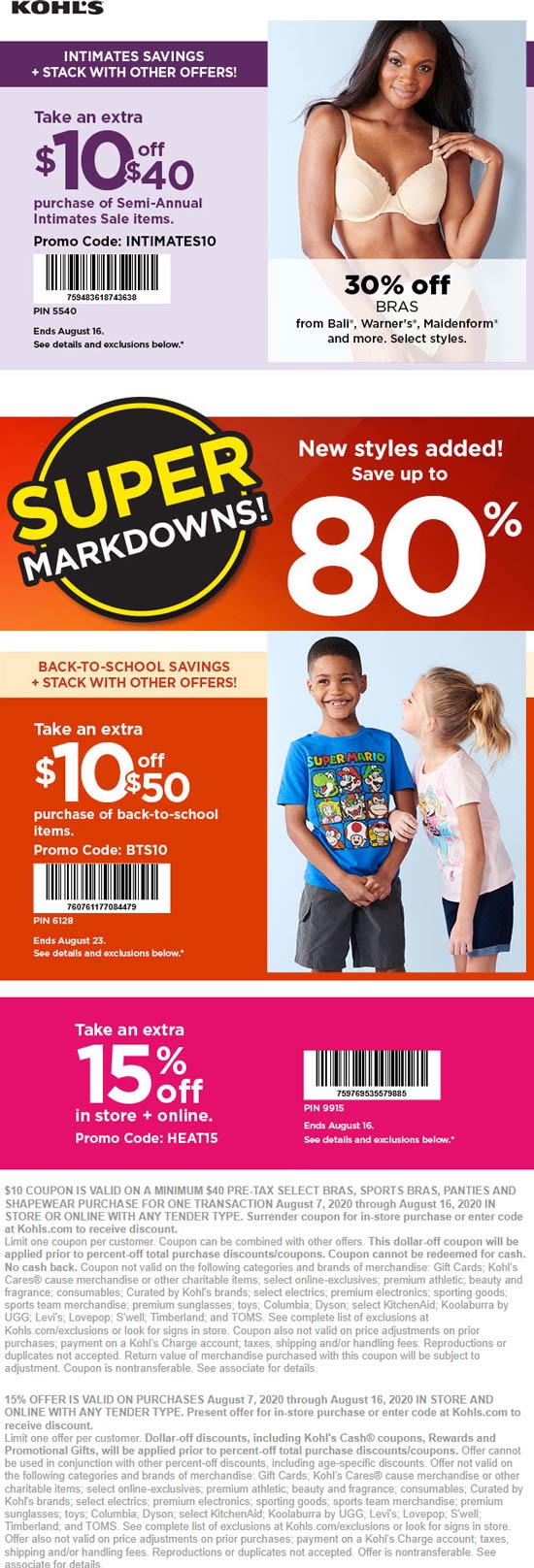 15 off & more at Kohls, or online via promo code HEAT15 kohls The