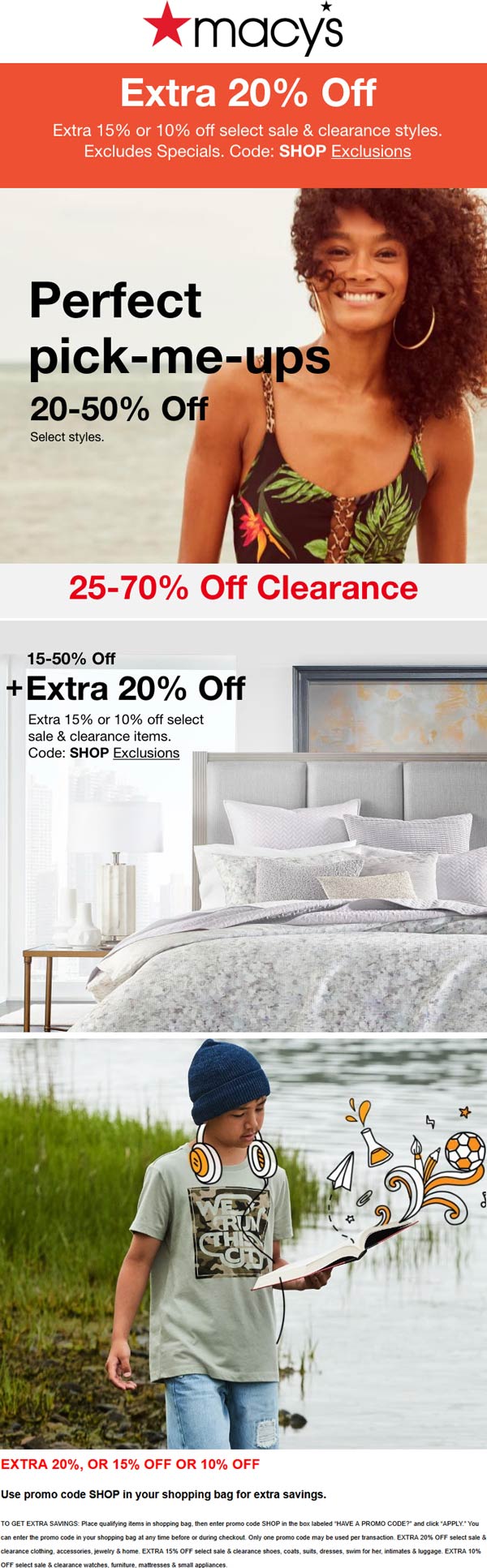 Macys stores Coupon  Extra 10-20% off at Macys, or tap promo codes button for auto-savings online #macys 