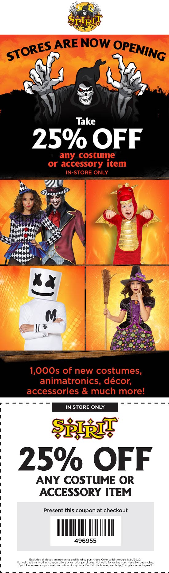 Spirit Halloween stores Coupon  25% off any costume or accessory at Spirit Halloween #spirithalloween 