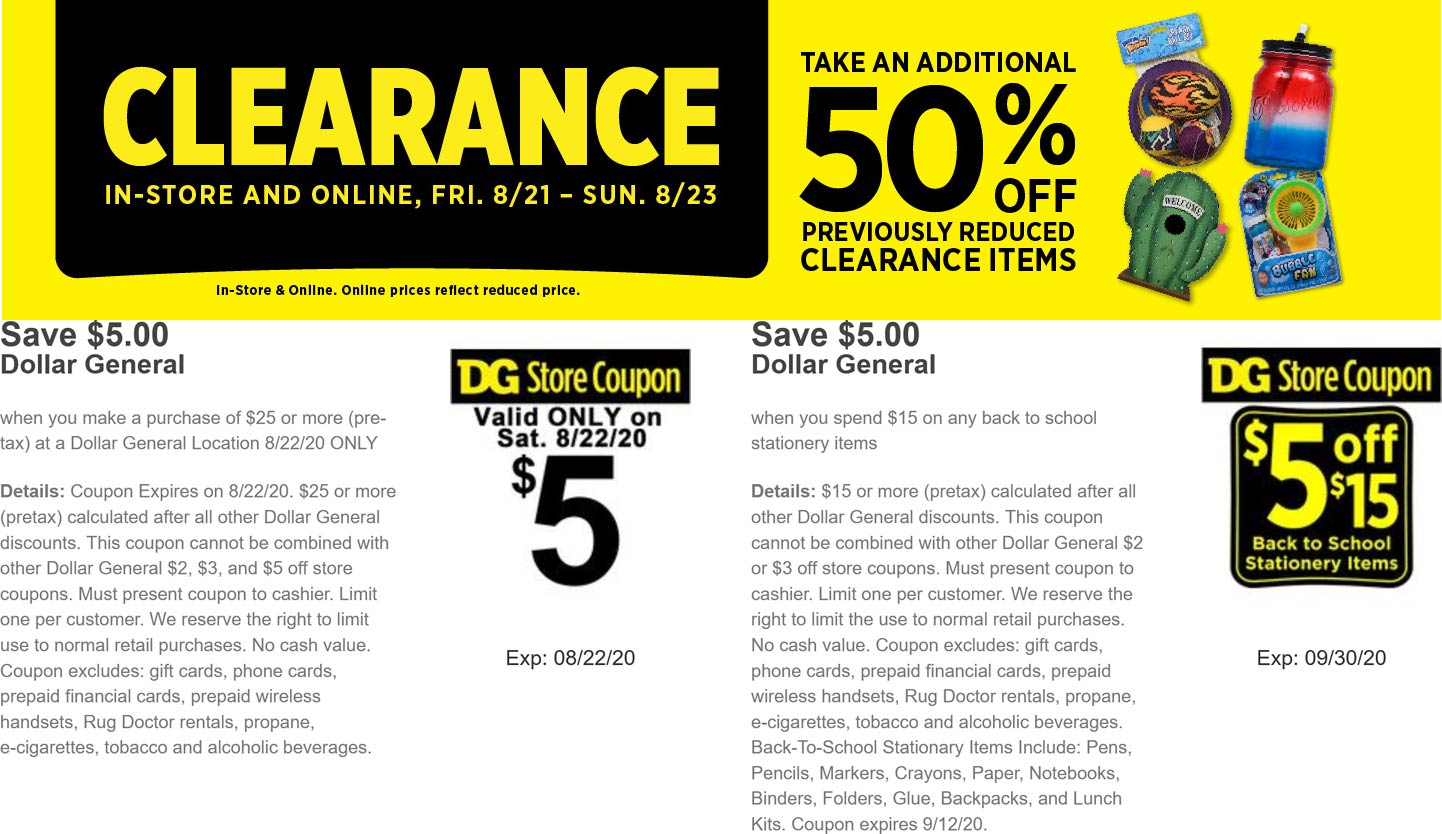 Dollar General stores Coupon  $5 off $25 & more today at Dollar General #dollargeneral 