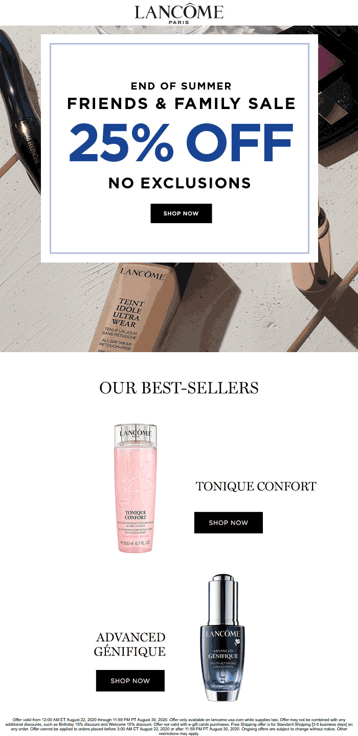 Lancome stores Coupon  25% off everything at Lancome #lancome 
