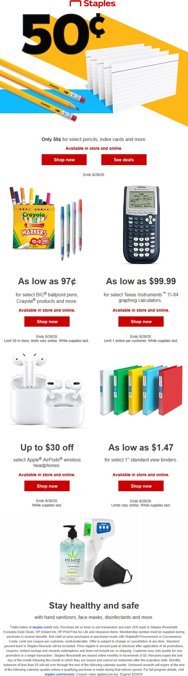 Staples stores Coupon  Various .50 cent school supplies at Staples, ditto online #staples 