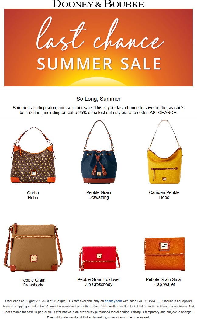 dooney & bourke promo code