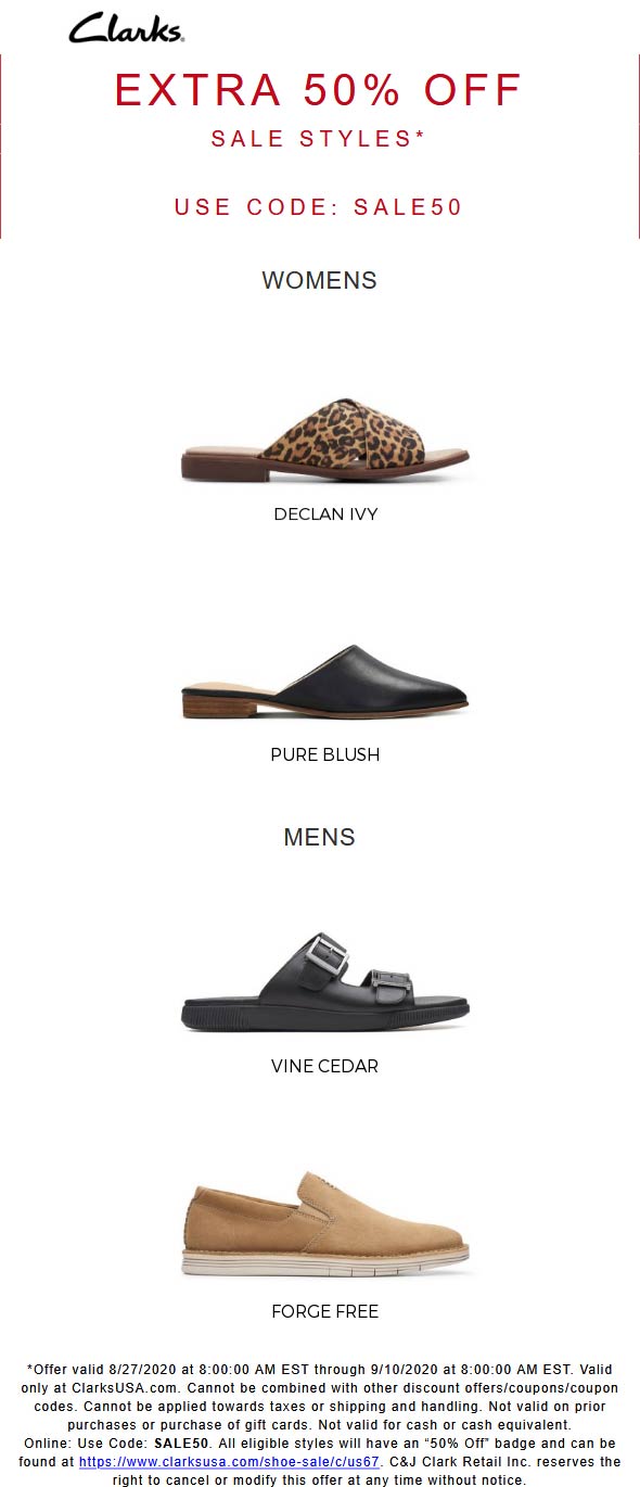 Extra 50 Off Sale Shoes At Clarks Via Promo Code SALE50 clarks The 