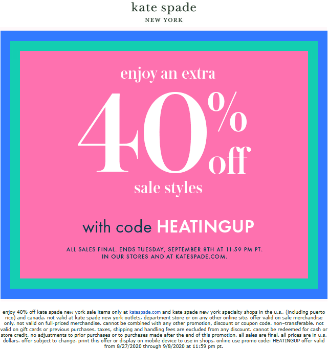  March 2021 Extra 40 Off Sale Styles At Kate Spade Or Online Via 