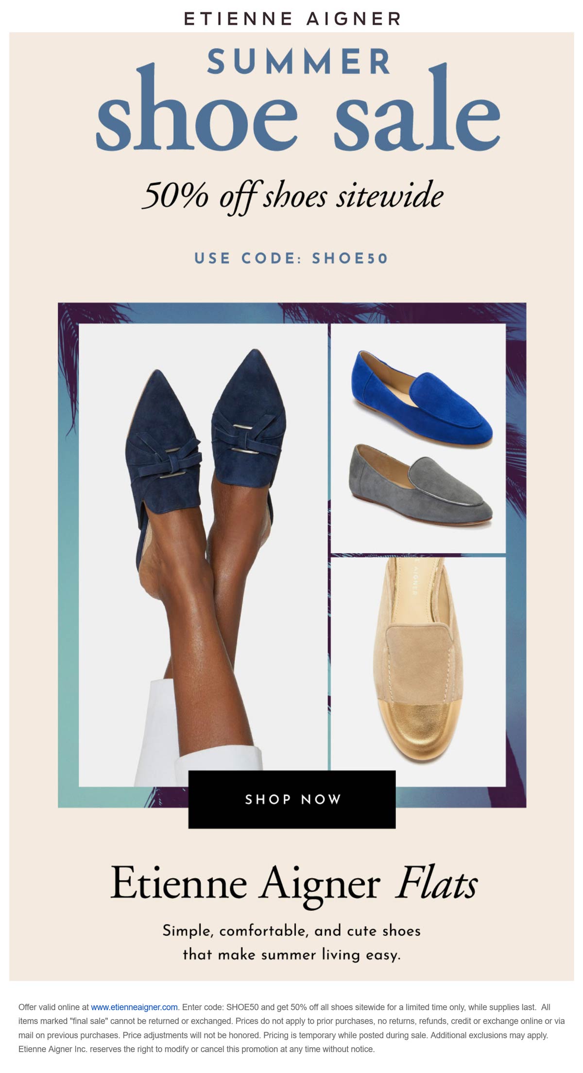 Etienne Aigner stores Coupon  50% off all shoes online at Etienne Aigner via promo code SHOE50 #etienneaigner 