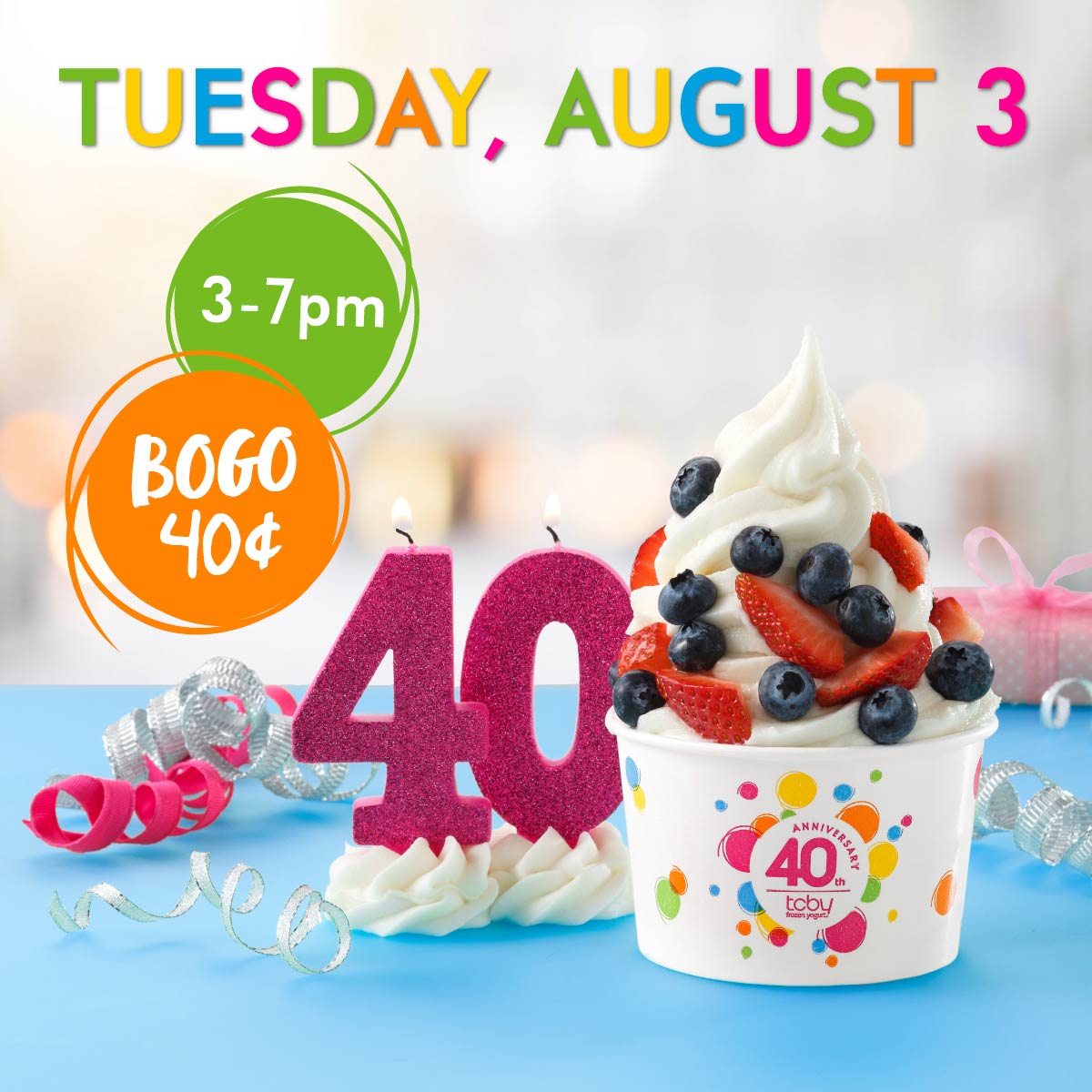 TCBY restaurants Coupon  Second frozen yogurt ice cream .40 cents 3-7p today at TCBY #tcby 