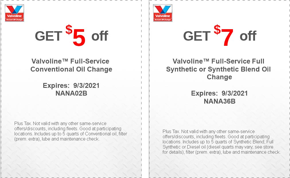 Valvoline stores Coupon  $5-$7 off an oil change at Valvoline #valvoline 