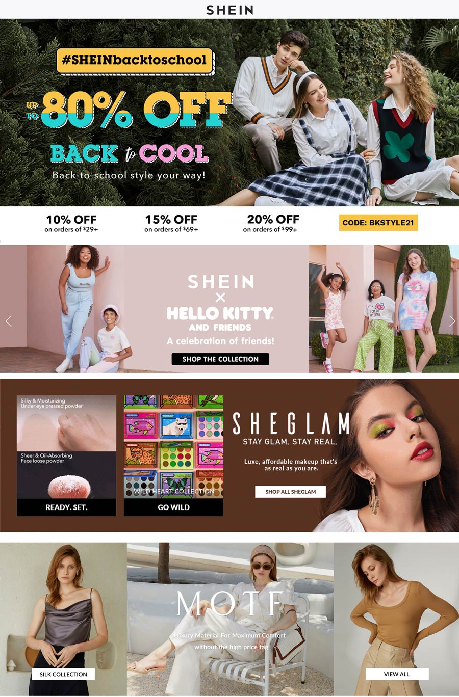 SHEIN stores Coupon  10-20% off at SHEIN via promo code BKSTYLE21 #shein 
