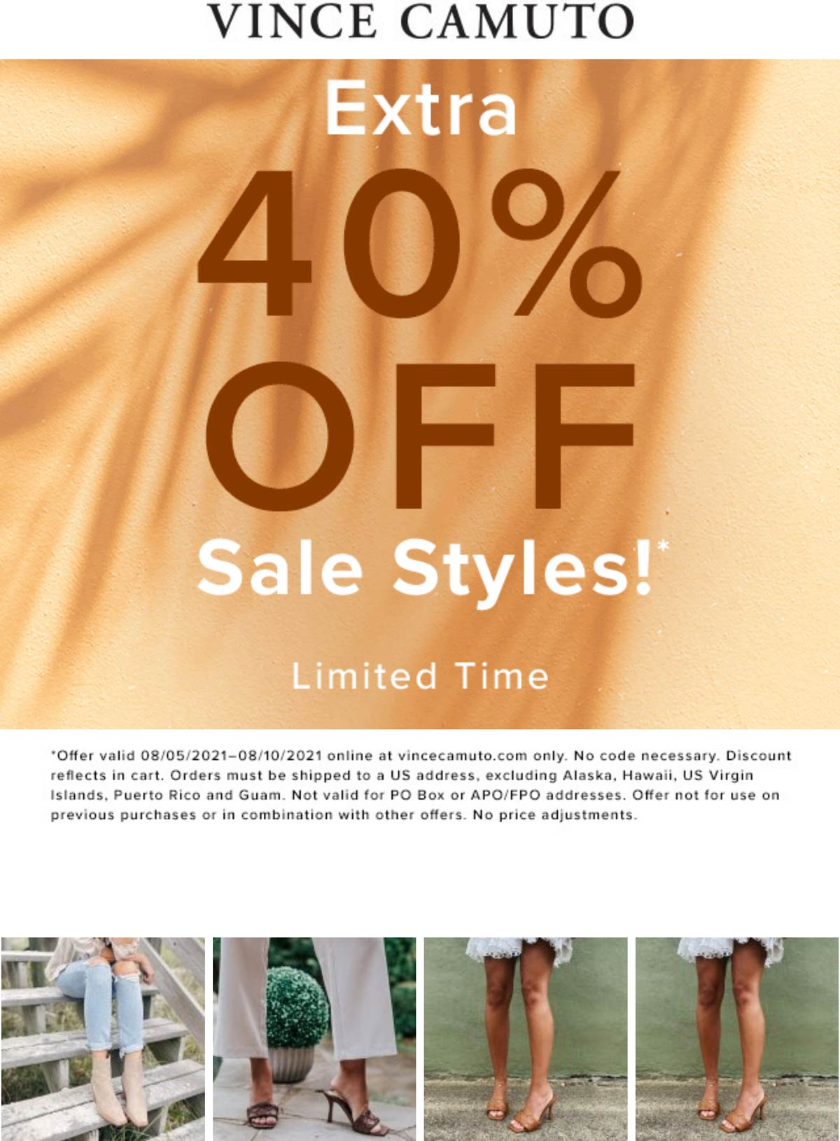 Vince Camuto stores Coupon  Extra 40% off sale styles online at Vince Camuto #vincecamuto 