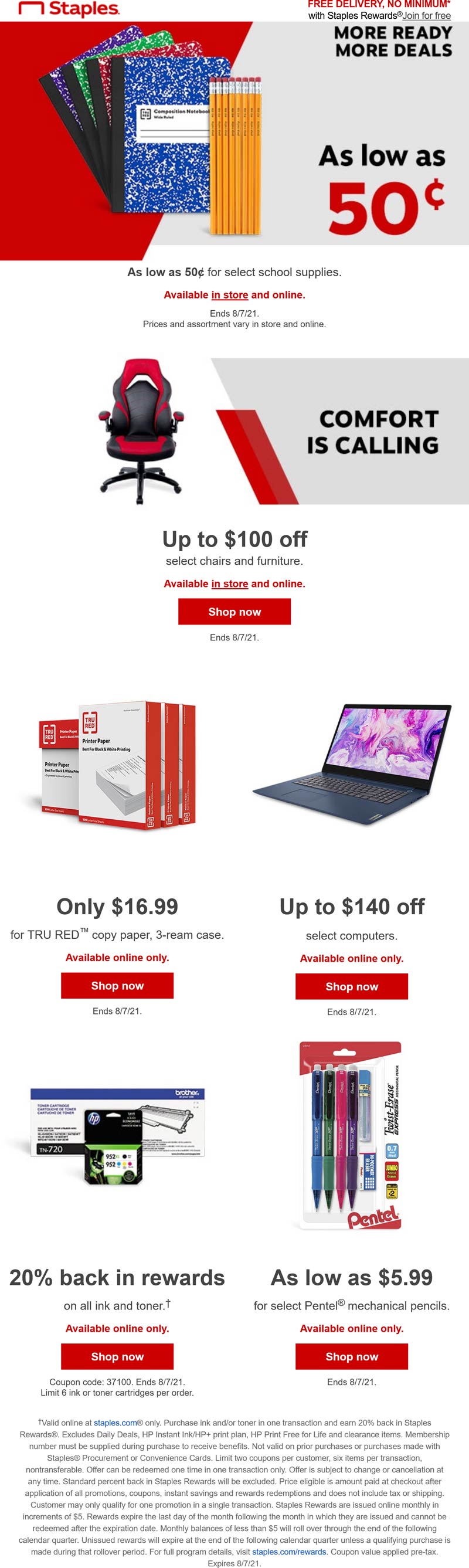 Staples stores Coupon  .50 cent school supplies & more today at Staples, ditto online #staples 