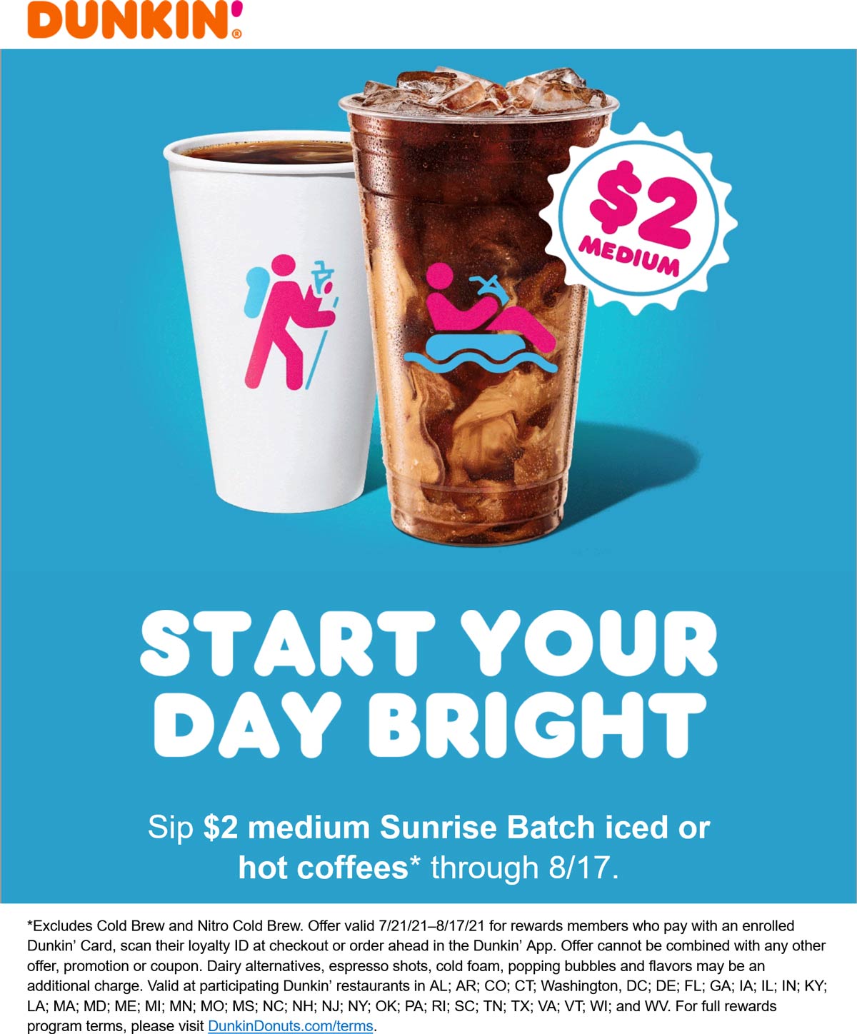 Dunkin Donuts coupons & promo code for [November 2022]