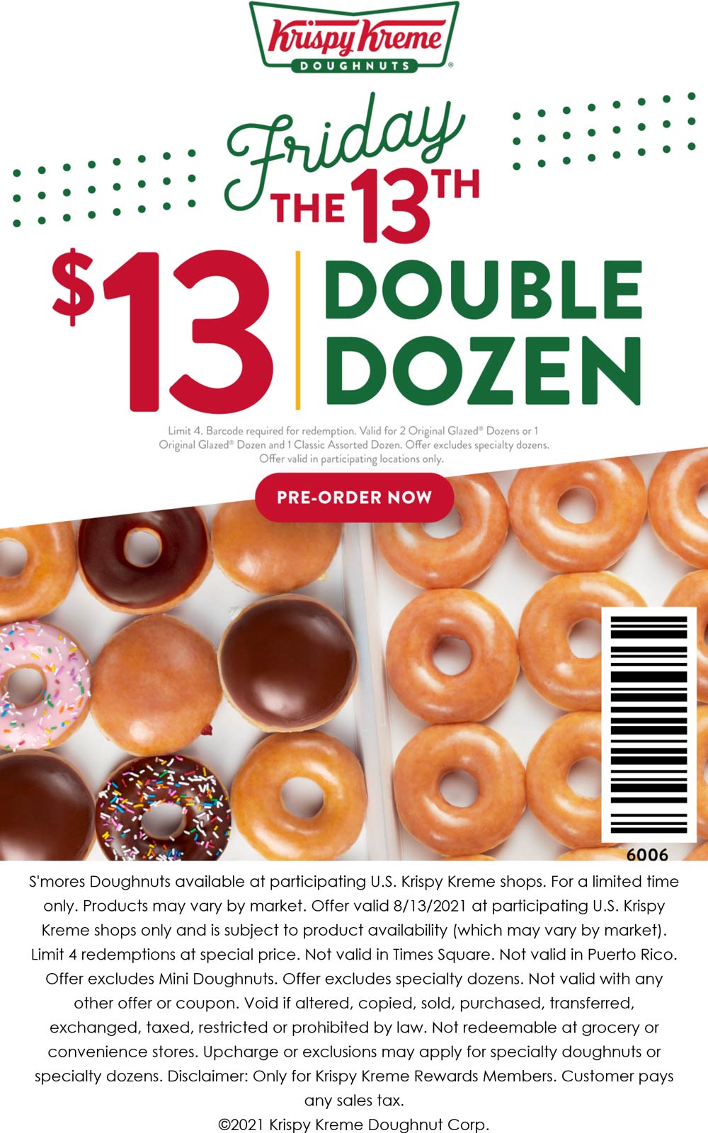 Krispy Kreme restaurants Coupon  $13 for 24 doughnuts today at Krispy Kreme #krispykreme 
