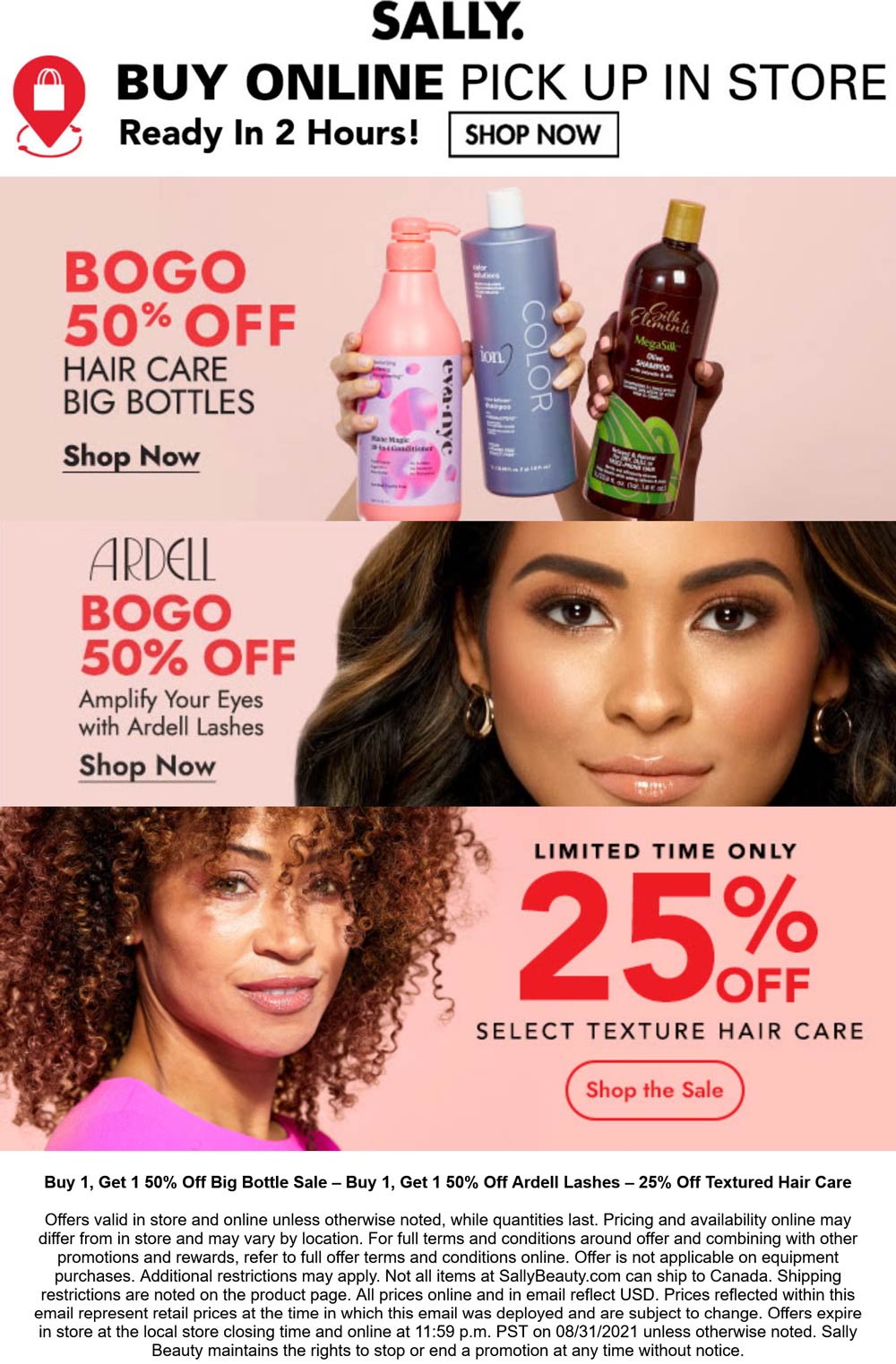 Sally Beauty stores Coupon  Second big bottle 50% off & more at Sally Beauty, ditto online #sallybeauty 