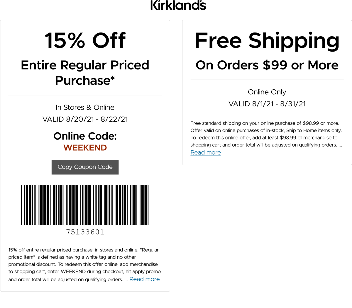 Kirklands coupons & promo code for [November 2022]