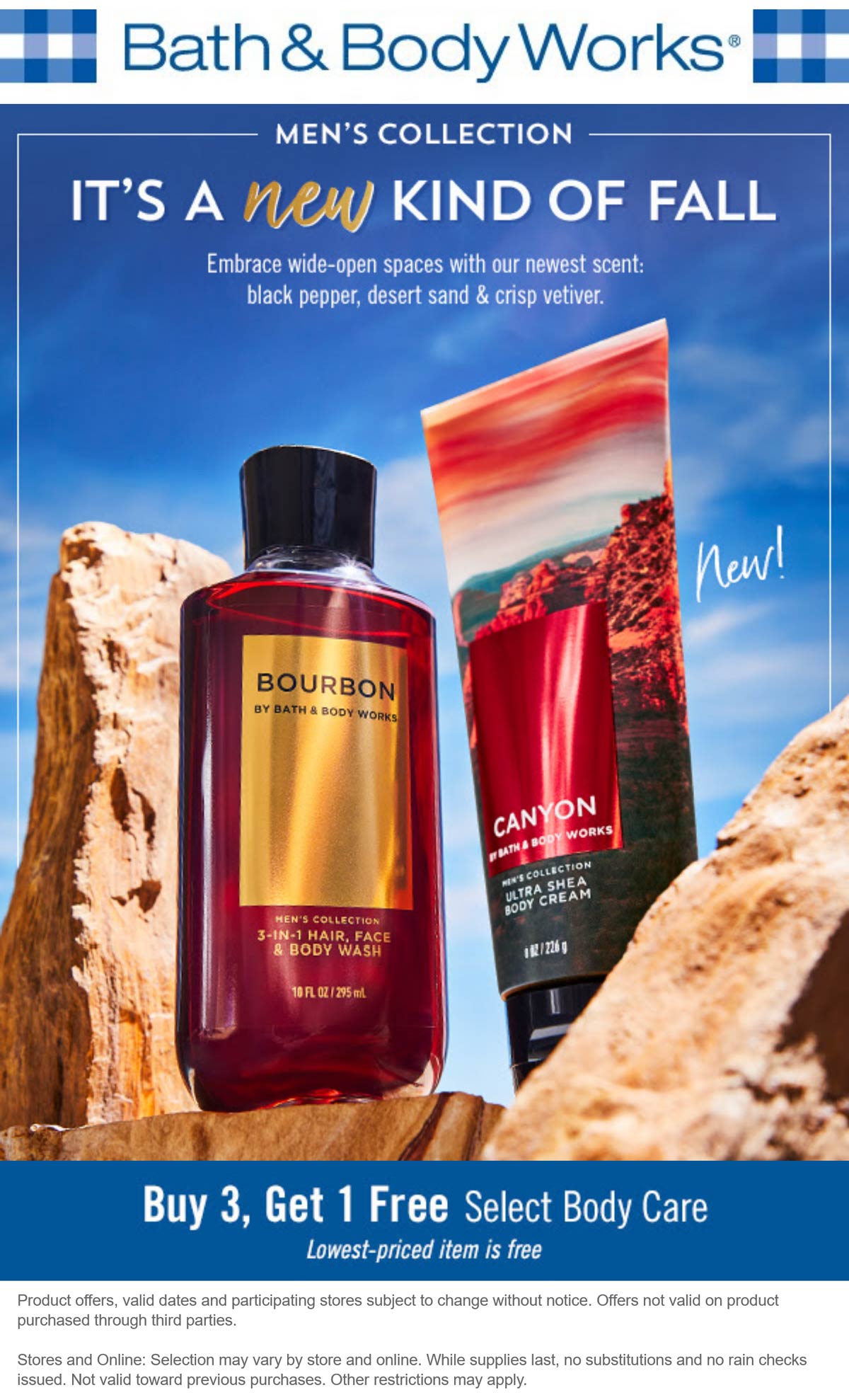 Bath & Body Works stores Coupon  4th body care item free at Bath & Body Works, ditto online #bathbodyworks 