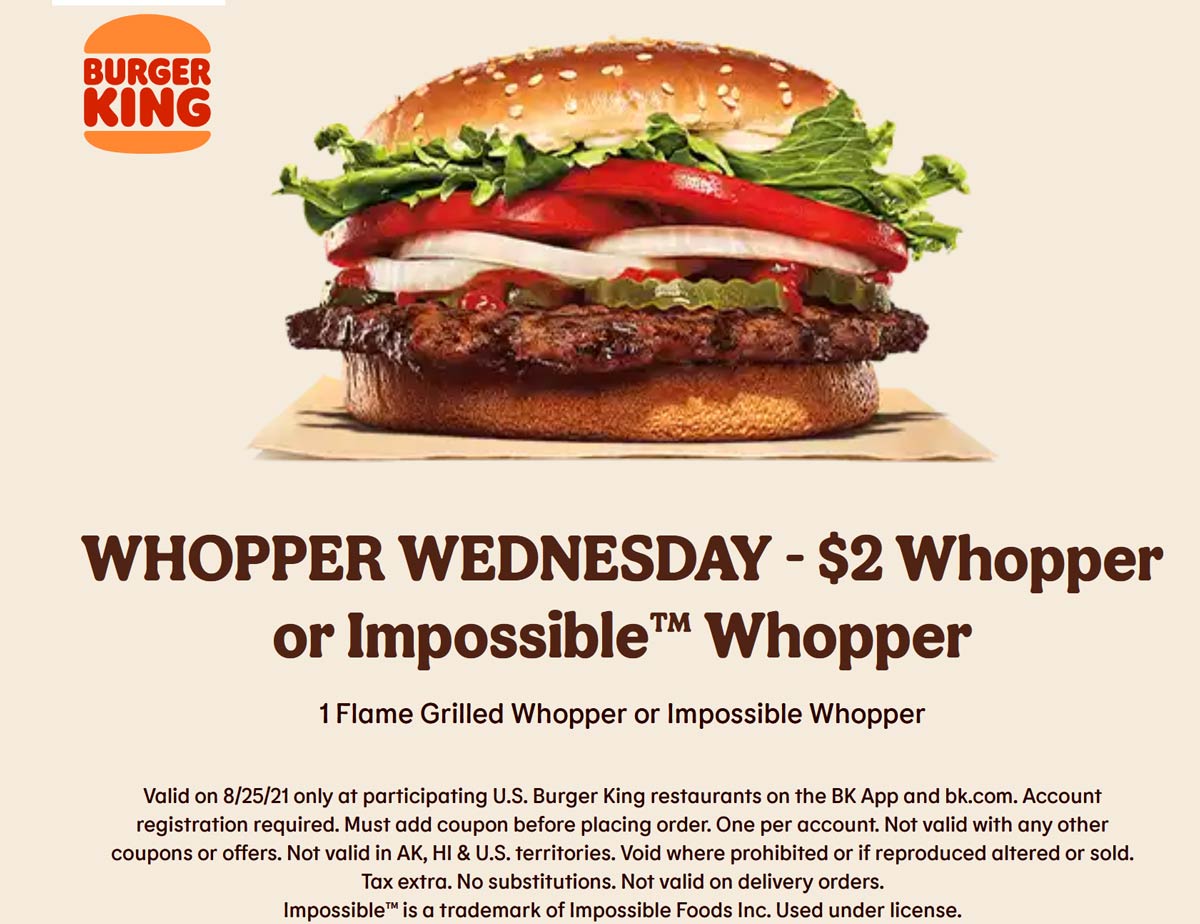 Burger King restaurants Coupon  $2 whopper today at Burger King restaurants #burgerking 