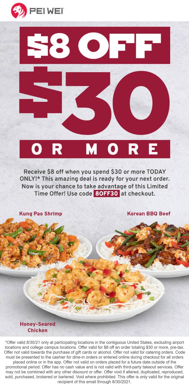 Pei Wei coupons & promo code for [December 2022]