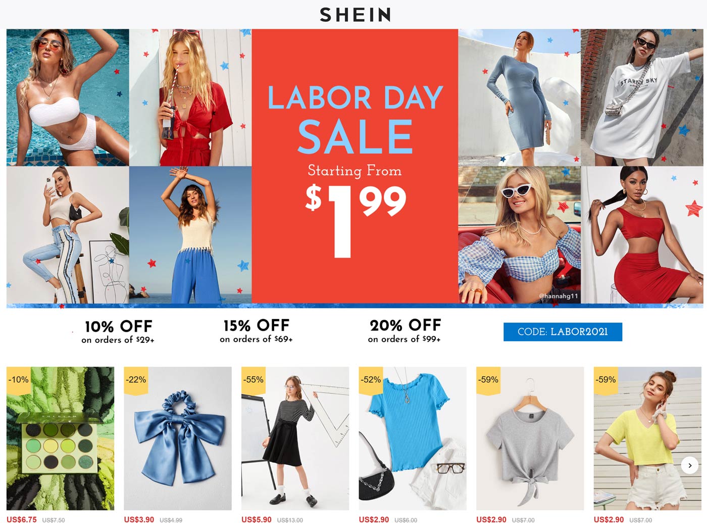 SHEIN stores Coupon  10-20% off at SHEIN via promo code LABOR2021 #shein 