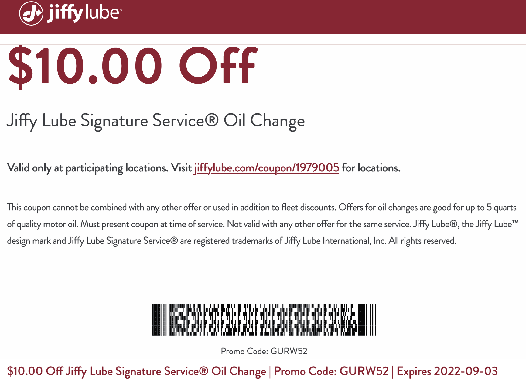 Jiffy Lube coupons & promo code for [October 2022]