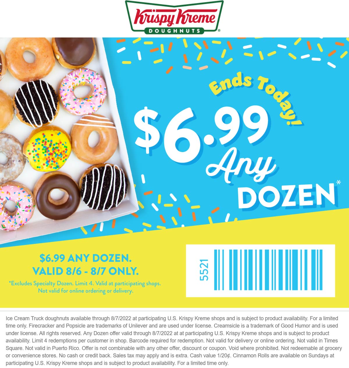 Krispy Kreme restaurants Coupon  $7 dozen doughnuts today at Krispy Kreme #krispykreme 