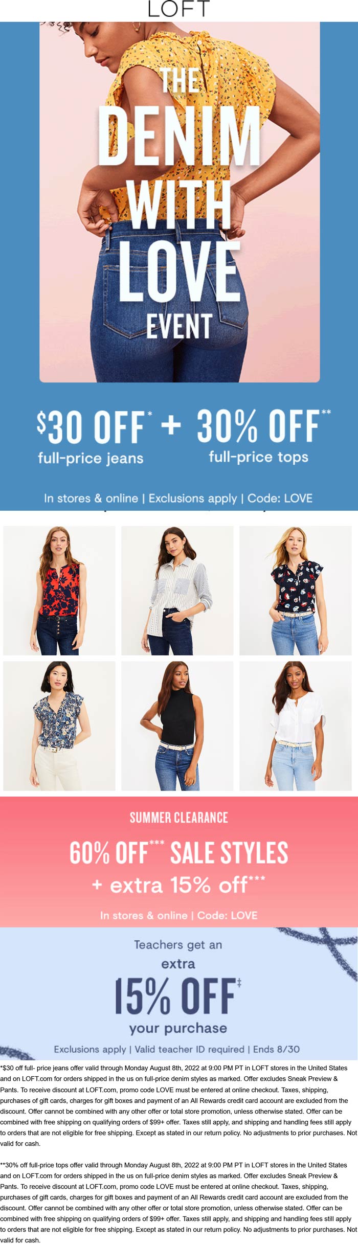LOFT stores Coupon  75% off sale styles & more today at LOFT, or online via promo code LOVE #loft 