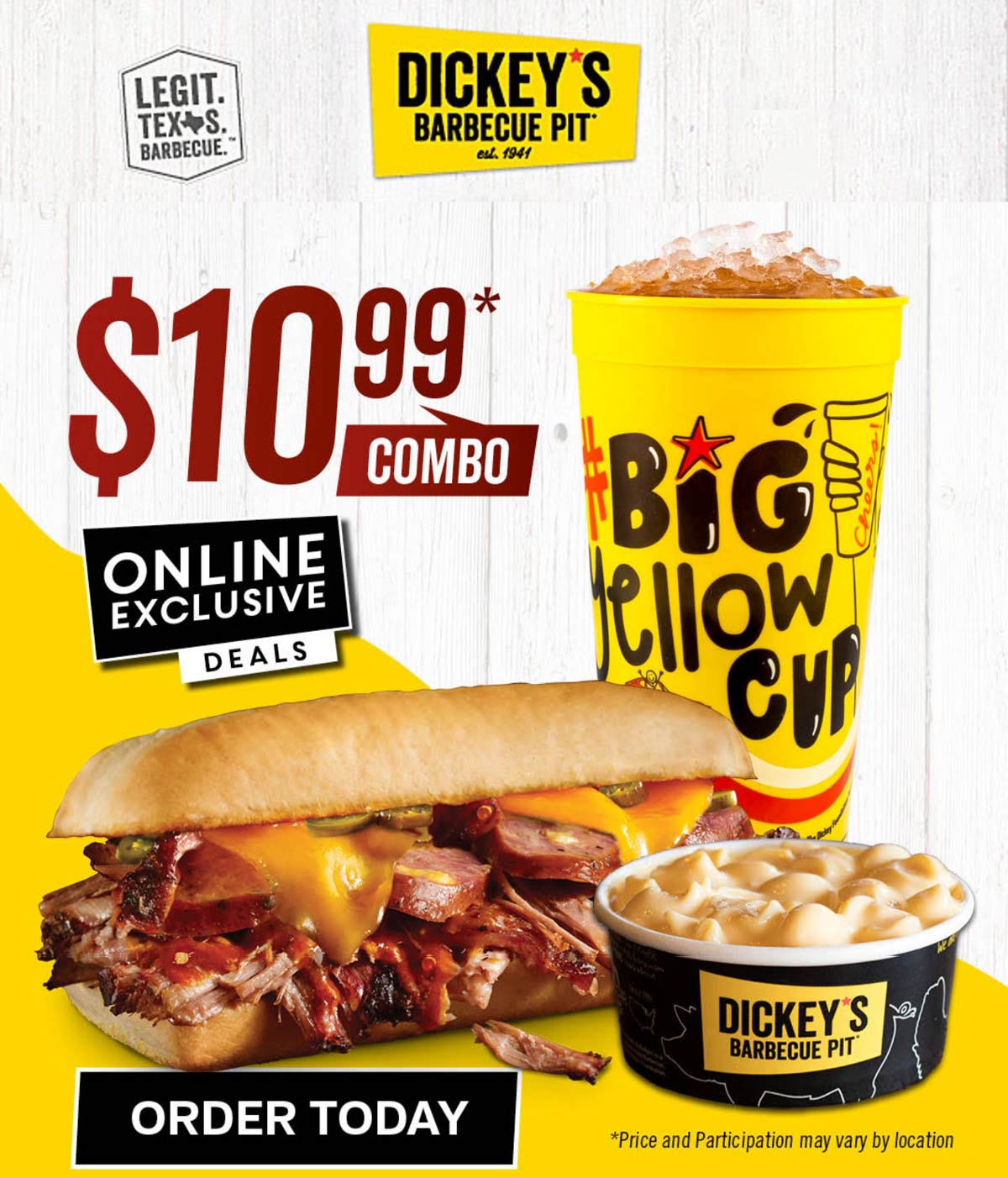 Dickeys Barbecue Pit restaurants Coupon  Westerner sandwich + side + drink = $11 at Dickeys Barbecue Pit #dickeysbarbecuepit 