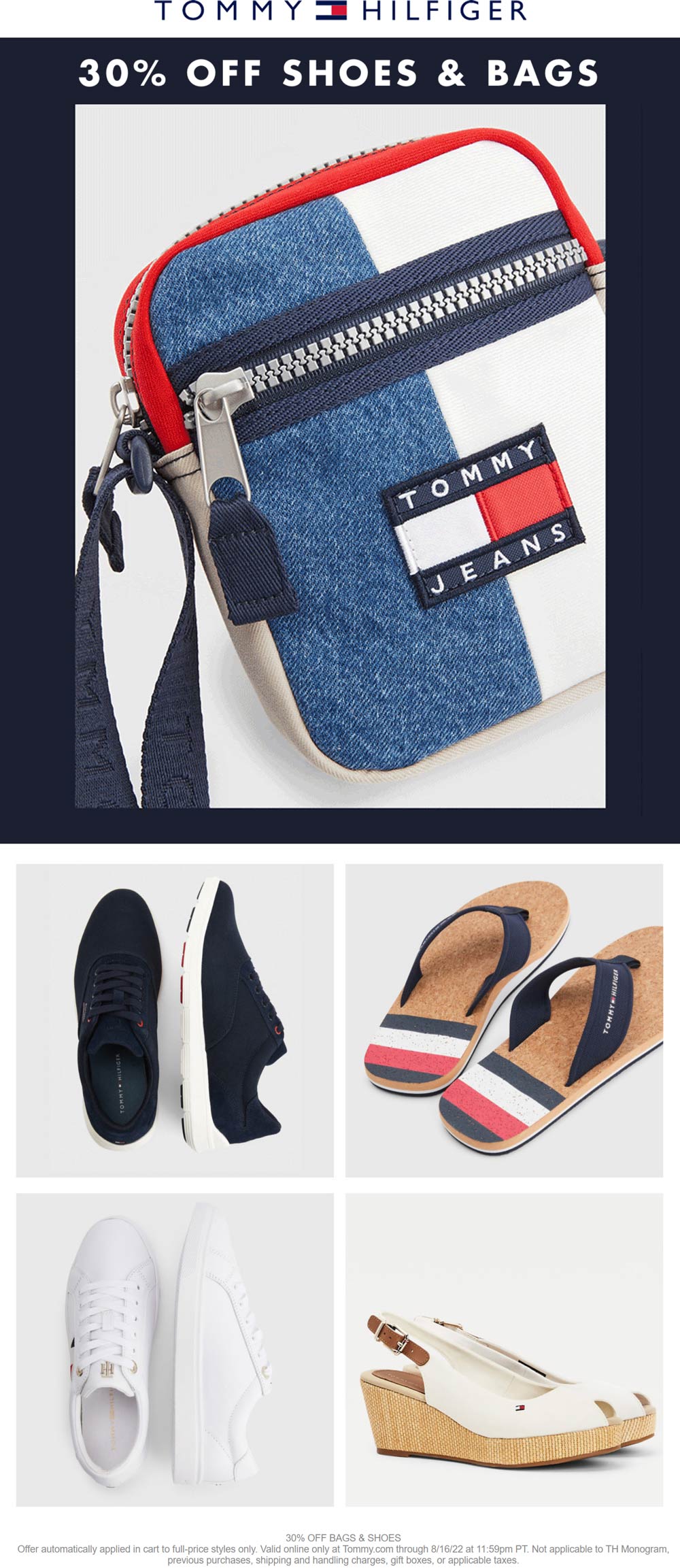 Tommy Hilfiger stores Coupon  30% off bags & shoes online today at Tommy Hilfiger #tommyhilfiger 