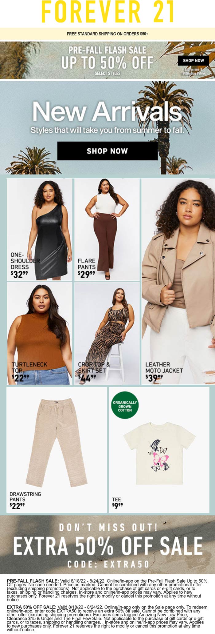 Forever 21 stores Coupon  Extra 50% off sale items online at Forever 21 via promo code EXTRA50 #forever21 